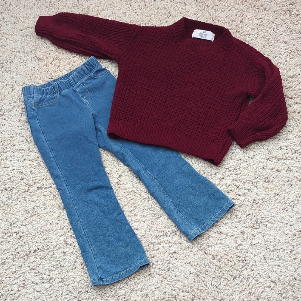 4T Bundle: Cat & Jack Jeans and H&M Ribbed Sweater